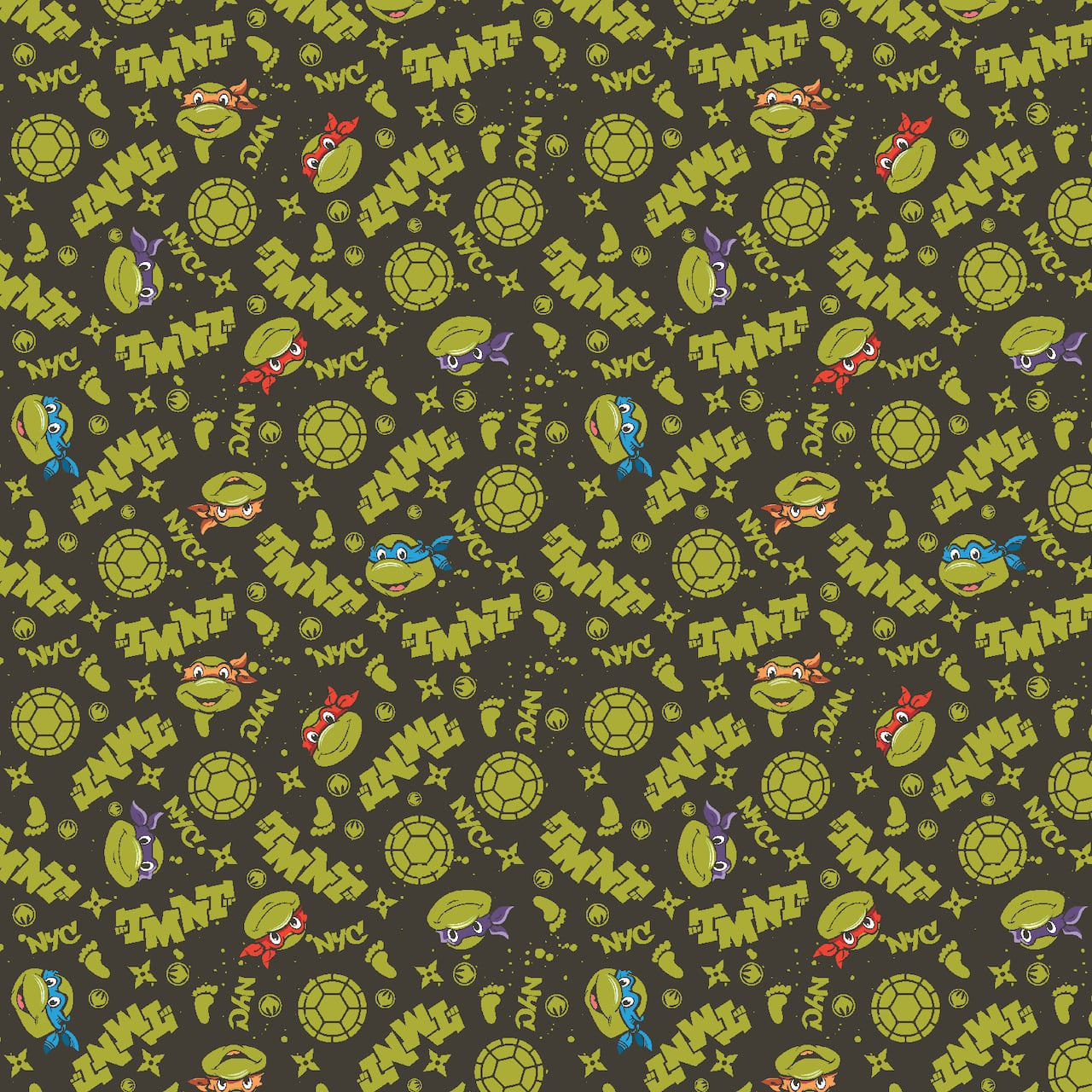 Nickelodeon TMNT Green TMNT In NYC Cotton Fabric